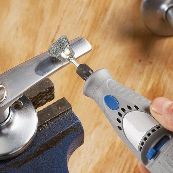 Mini perie Perie din sârmă de cupru Perie cu mâner Roată din sârmă de cupru Tip bol în formă de T Perie electrică de lustruit Perie de lustruit