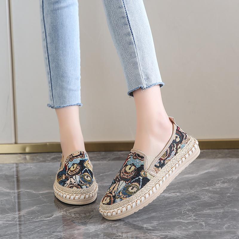 Fashion CRLAYDK Panda Printed Loafers for Women Slip On Espadrilles Casual Lightweight Summer Shoes Ladies Breathable Soft Flats