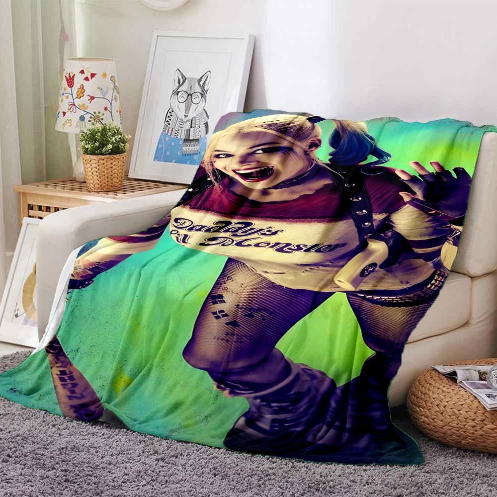 Dc Character Joker Harley Quinn Blanket Ultra-Soft Suitable for Picnics Office Chair Bedding Four Seasons Multipurpose Modern