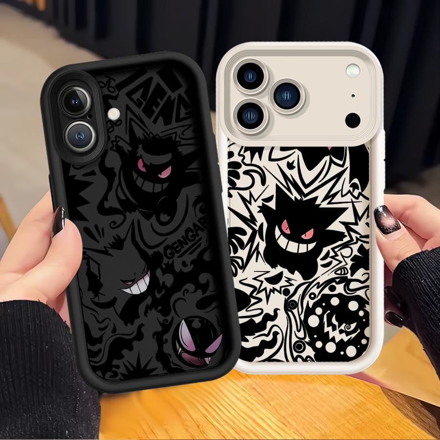 Funny Pokemon Gengar Phone Cover Case for Apple iPhone 17 Pro Max 16 XR 13 Mini 11 Air 16e 14 Plus 15 12 XS