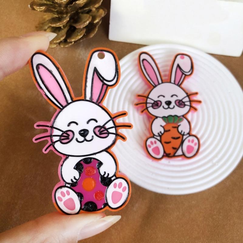 Niedlicher Osterhase Schlüsselanhänger Silikonform Individualisierter Hasen Schlüsselanhänger Resinform Großartig für DIY-Projekte zum Osterthema