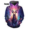 Novelty Colorful Deer 3D Printed Hoodie Funny Fashion Casual Personality Hip Hop Long Sleeve Cool Pullover