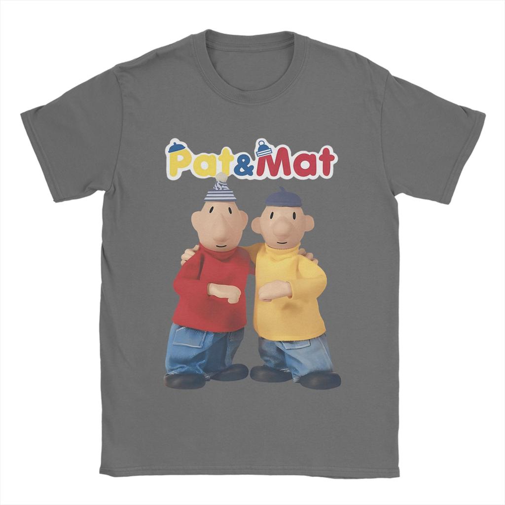 Mens Pat and Mat Czechoslovak Cartoon Anime T Shirt 100 Cotton Tops Humor Short Sleeve Crewneck Tees New Arrival TShirts
