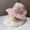 Elegant Organza Flower Sun Protection Hat Summer Outdoor Uv Protection Sun Hat Women'S Big Edge Beach Hat