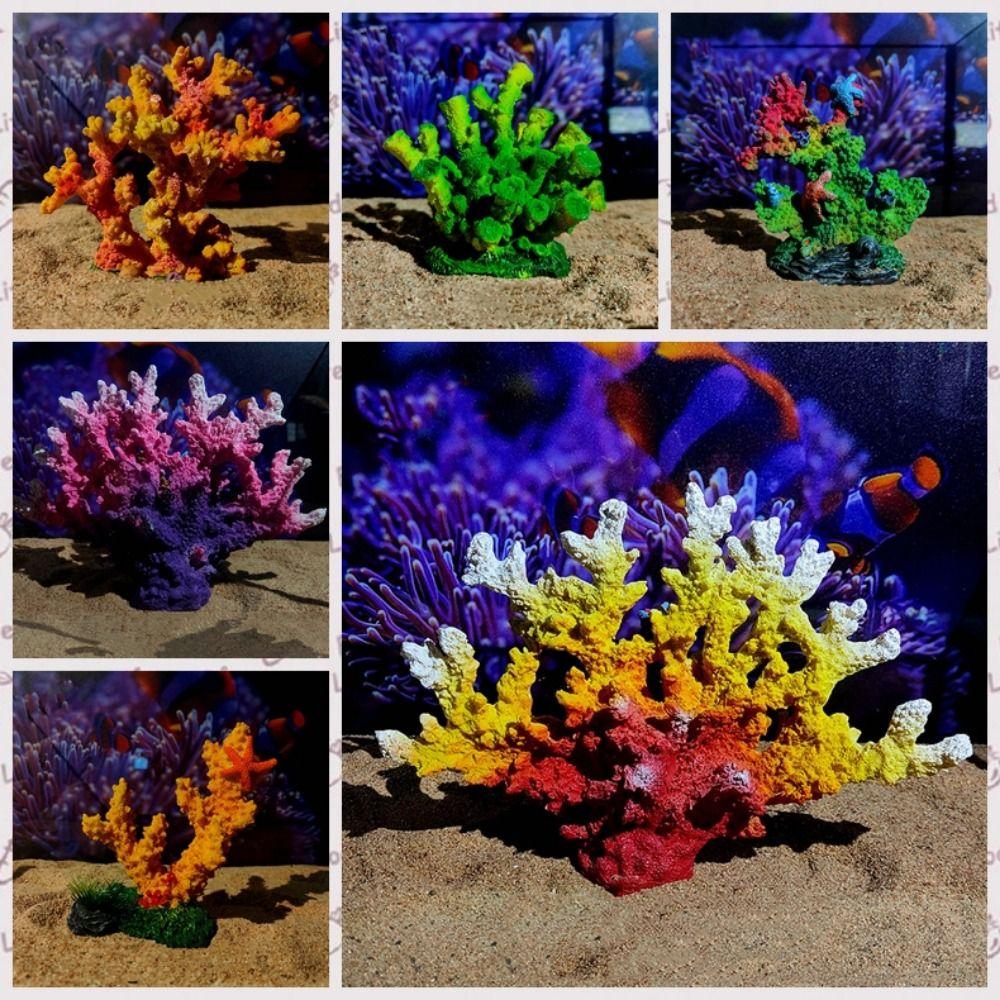Colorful Artificial Coral Ornament Unique Coral Water Plant Figurines  Landscaping Scenery Decor