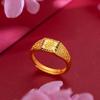 Sand Unique Vietnamese Gold Wealth Symbol Ring For Men With Modern Fit Adjustable