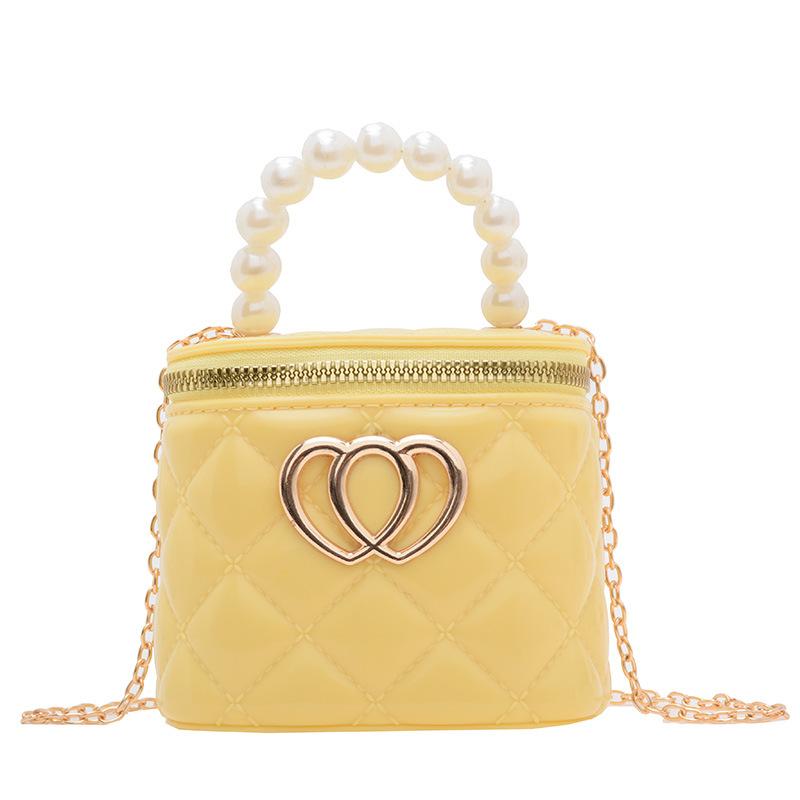 Girls Bag Fashion Pearl Handbag Children Little Girl Back Spring And Summer Jelly Cosmetic Bag