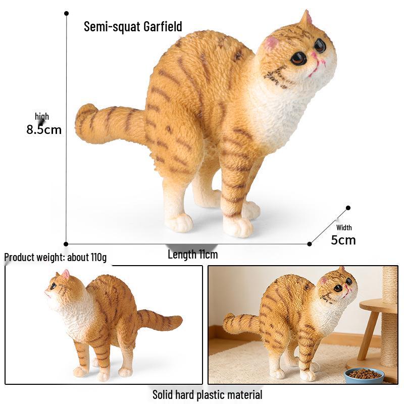 Solid Orange Persian, Ragdoll, Somali, and Blue Short-haired Cat Simulation Models