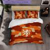 Netherlands Football Pattern 3 Pieces Bedding Set Soft Microfiber Duvet Cover with Pillow Cases for Bedroom