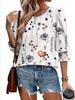 2025 Trendy Loose-Fit Women's Printed Five-Sleeve Round Neck T-shirt