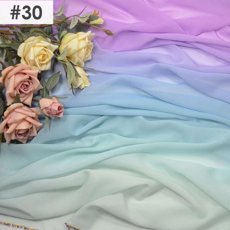 Gradient Color Rainbow Chiffon Fabric Scarf Sewing Craft DIY Ancient Style Hanfu Dress Stage Costume Decor Clothing Supplies