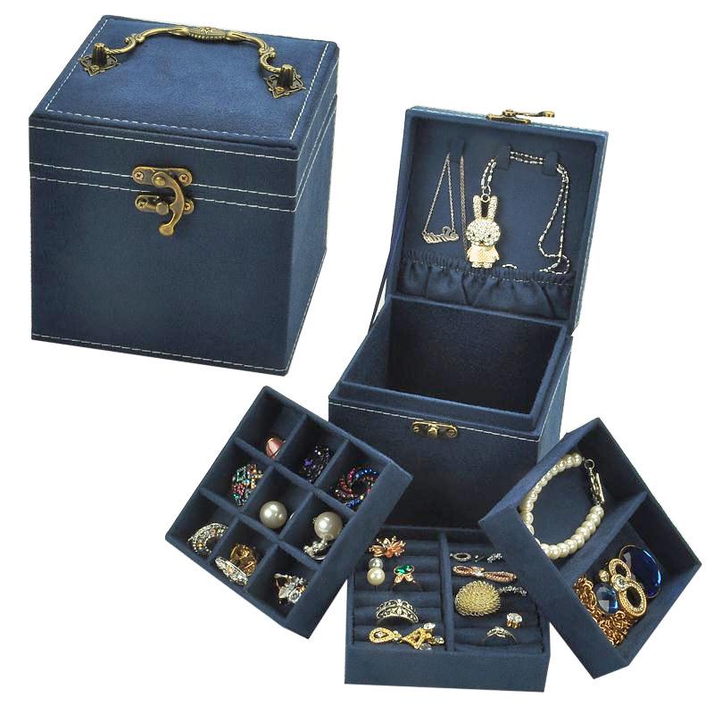 GUANYA Velvet Three-Layer Jewelry Box, Available In Various Colors