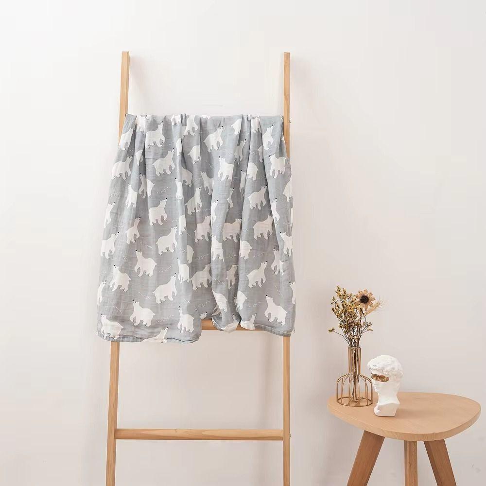 Cartoon Print Baby Swaddle Blanket Cotton Baby Stroller Cover Baby Wrap Sleeping Bag  Infant Bath