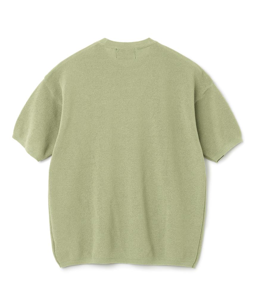 KNITTED Coolever Flower Print Half Knit Sage Green