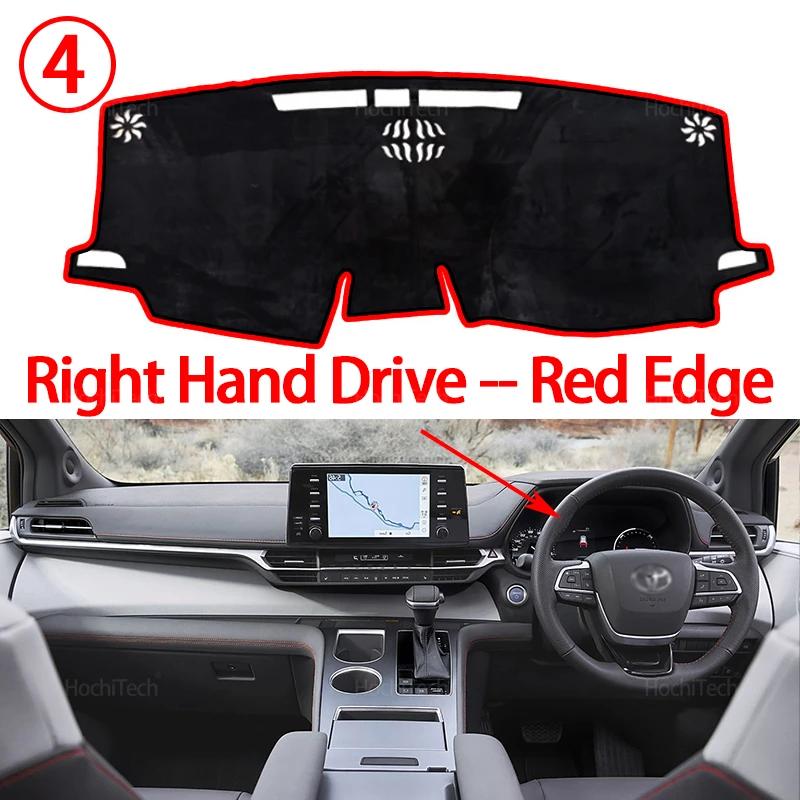 

For Toyota Sienna XL40 2021 2022 2023 2024 2025 Car Dashboard Cover Avoid Light Pad Instrument Platform Cover Mat Carpet