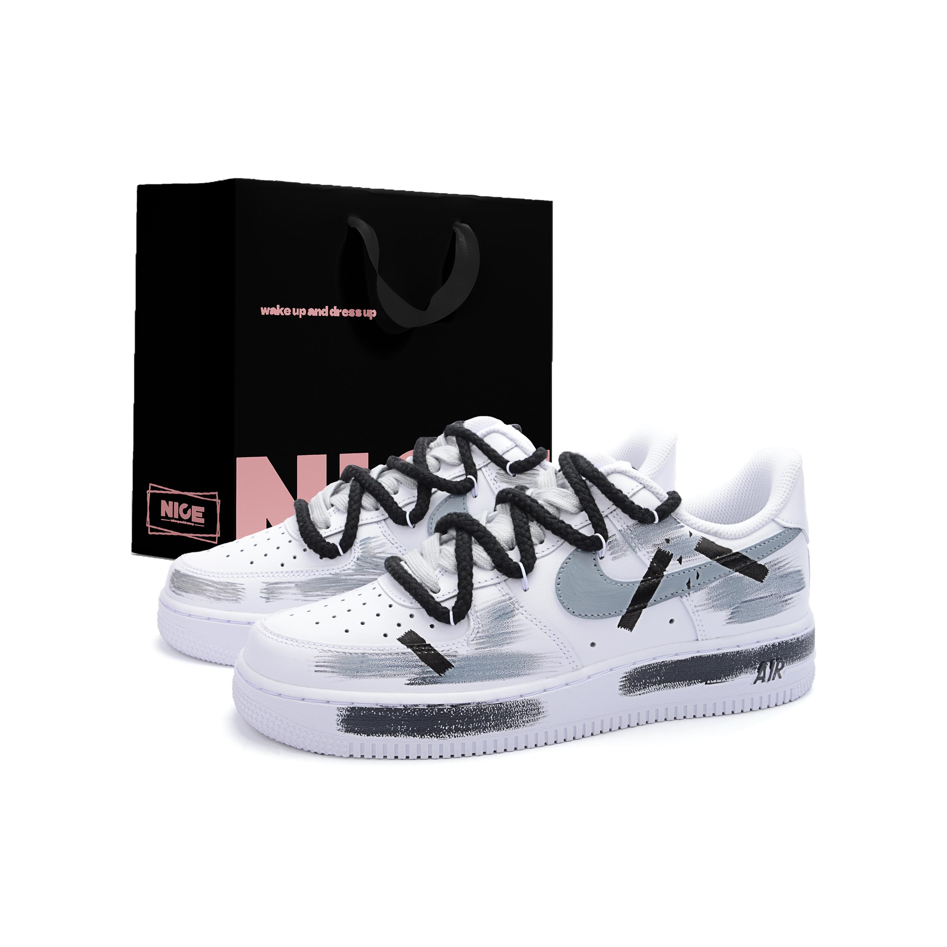 

Nike Air Force 1 Skateboard Shoes Women s Low Top Black White FV5951-111(Team1326-XBOX) 40