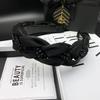 New organza braided headband black crystal hairband wide edge non-slip hair accessories