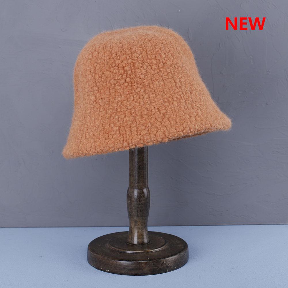 Hat Soft Women's Winter Bucket Hat Felt Lamb Wool for Girl Autumn and Winter Fashion Fur Panama Hip Hop Hat Off White Cap