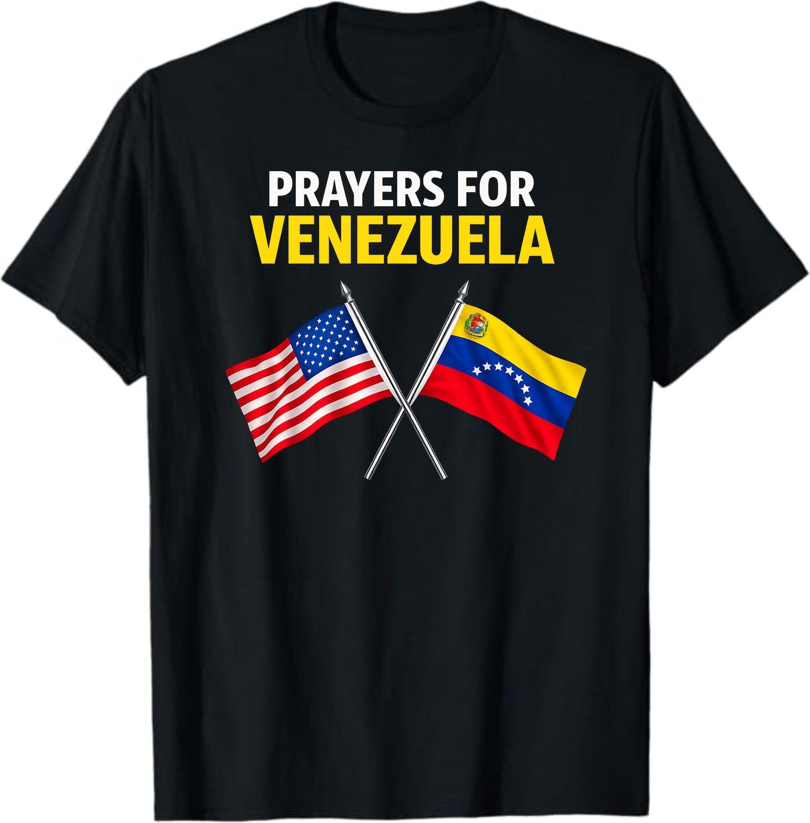 Prayers for Venezuela T-Shirt, Venezuelan Flag Support Gift, Hope and Solidarity Peace Graphic Tee S