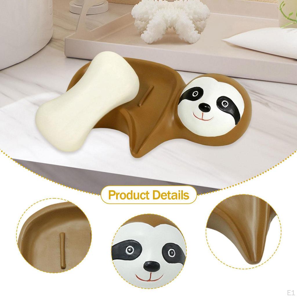 Soap Dish Saver Tray Countertop Resin Adorable Bathroom Self Draining Decorative Container Easy