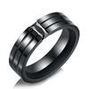 Fashion Men Black Ring Simple Stainless Steel Zircon Men Ring  Engagement Gift 8MM Classic Ring Male