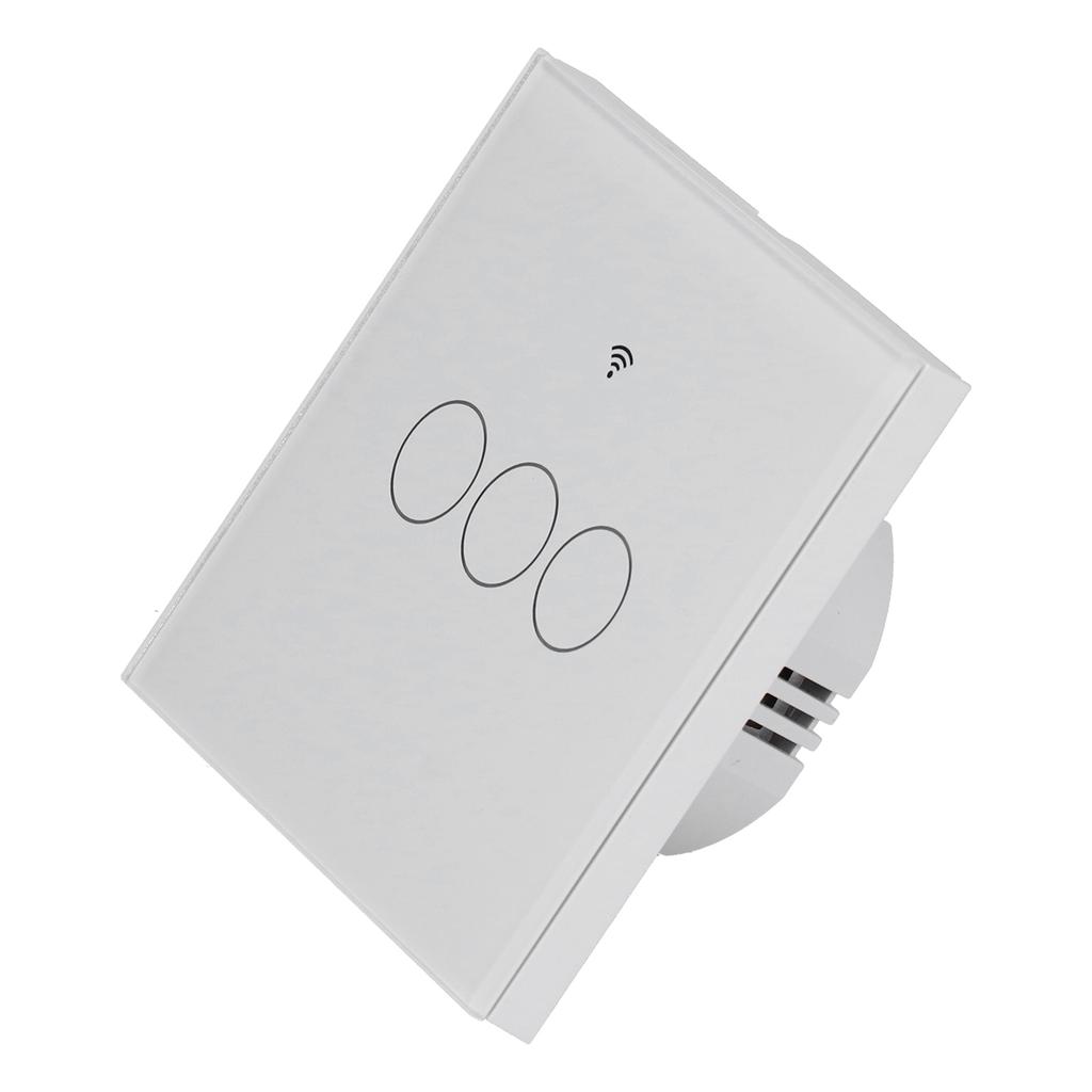 For Tuya Zigbee Light Switch 3‑Gang EU Remote Control Touch Switch 100‑240V 50HZ 60HZ