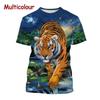 Tiger 3D Cool T-shirt Fashion Men's Animal Art Tiger T-shirt Harajuku Novelty  Hip Hop Unisex  Street Short Sleeve