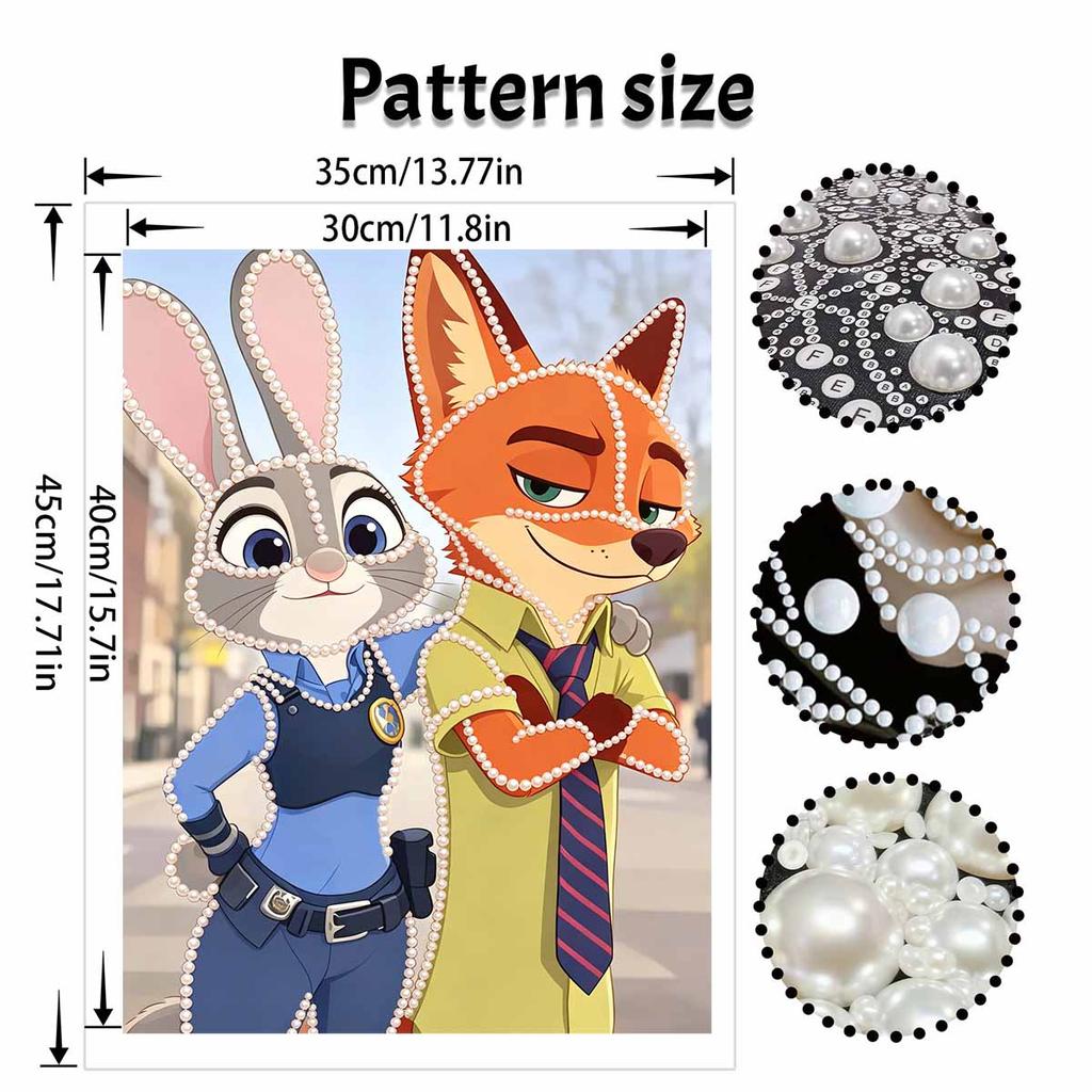 Disney Pearl Painting DIY Zootopia Sparkling Cute Pearl Art Painting Pearl Gem Painting, Home Wall Decoration Crafts