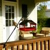 Outdoor Hanging Bird Feeder Metal Iron Construction with Roof Mesh Base for Balcony Garden Patio Use Durable Weather Resistant