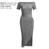 Bodycon Dress Off Shoulder Shiny Spring Autumn Slash Neck Strapless High Split Dress for Wedding