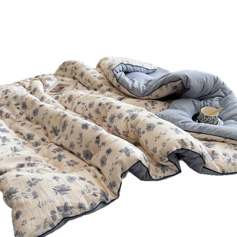2025 Original Linen Crinkled Gauze Double Layer Quilt Comforter for Winter, Spring & Autumn