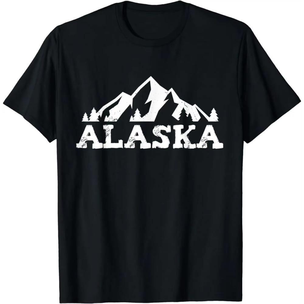 Aljaška Tričko Dobrodružství v divočině Turistické tričko Streetwear Vintage tričko Pánské oblečení Ropa Hombre