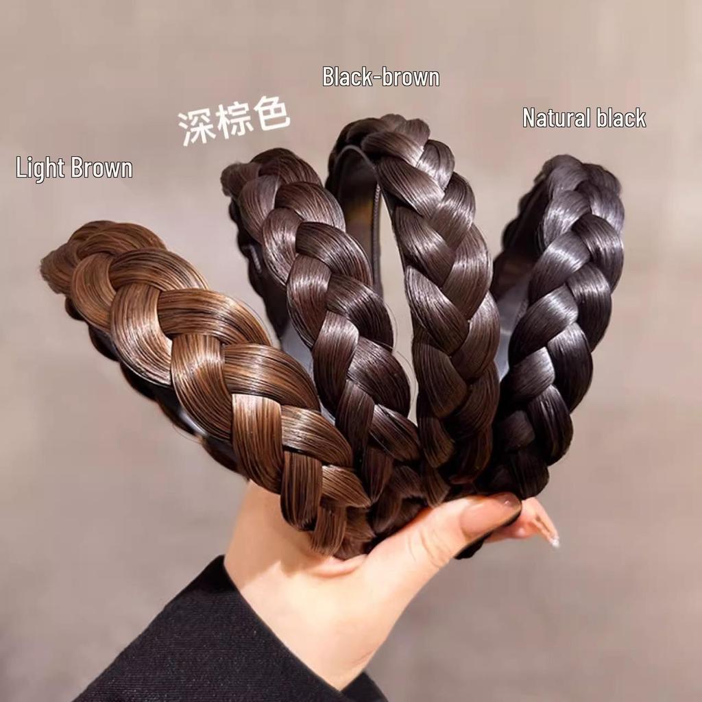 Rybinový cop Paruka Čelenka - Dámský cop Pletený vlasový klip a gumička, Stylová pokrývka hlavy 2025