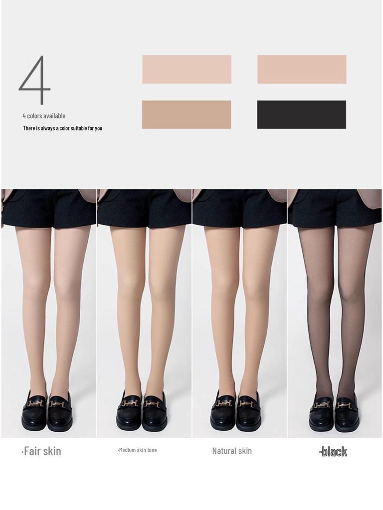 Women's Double Layer Fleece Lined Button Pantyhose for Autumn/Winter