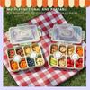 AB34-Snackle Box With Lid Handle Divided Serving Tray For Charcuterie Board Fruit Candy Veggies For Travel Picnic
