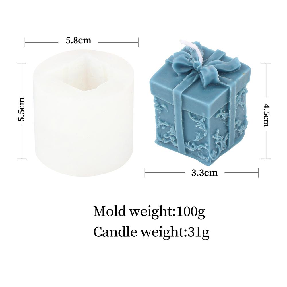 3D Reusable Gift Box Silicone Mold DIY Scented Candle Present Boxes Candles Mold Soap Resin Mould Christmas Decor
