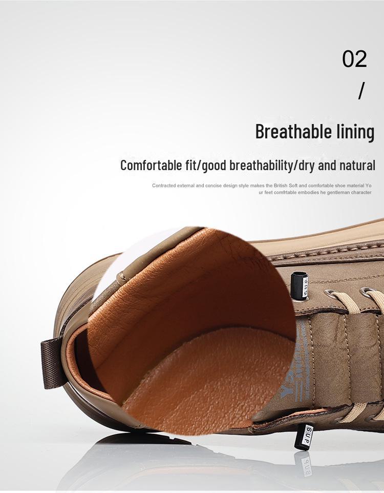 2024 Autumn Men's Soft Leather Casual Shoes: Trendy, Versatile, and Comfortable