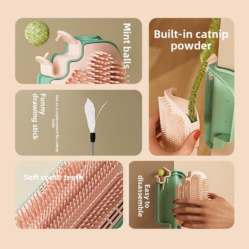 The New Ice Cream Scratcher Comes with A Cat Toy Stick, A Mint Ball, A Cat Fur Rubbing Device That Can Stick To Corners, Table Legs, and Cat Toys