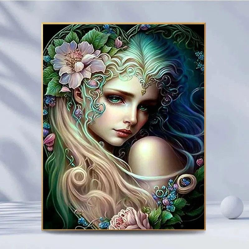 DIY Diamond Painting Goddess of Nature Cross Stitch Kit Mosaic Art Diamond Painting Full Circle/Square Diamond Home Decoration