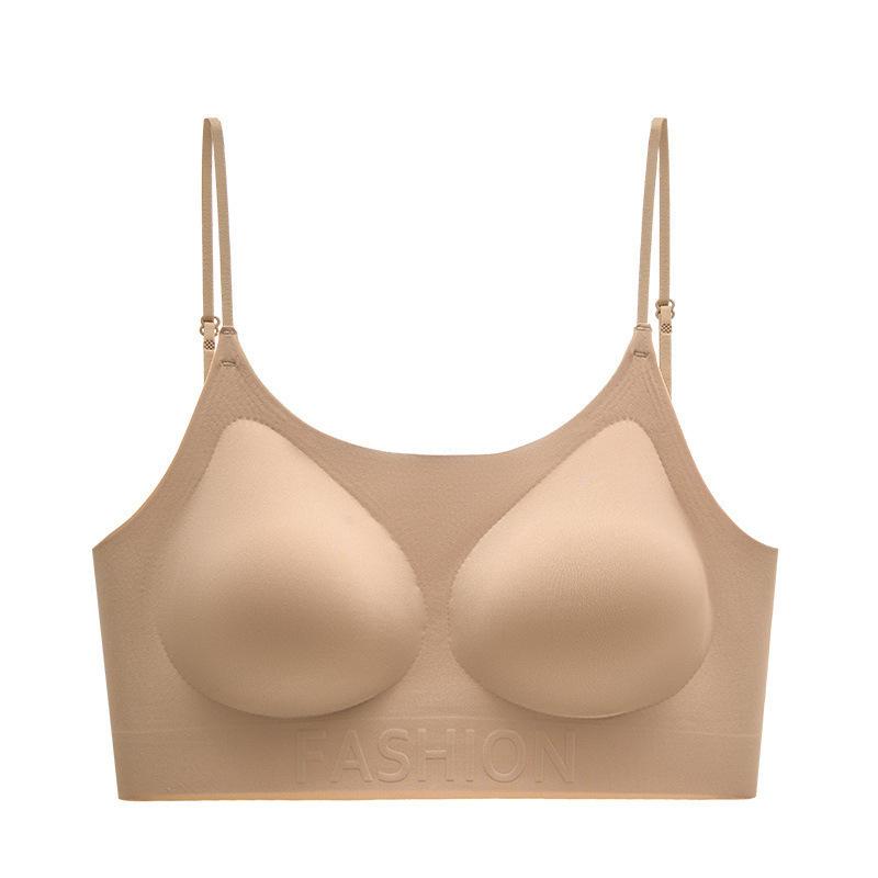 Traceless jelly foundation underwear women s invisible small breasts gather, expand without traces, sling bra, beautiful back, slender shoulder straps S【32/70】