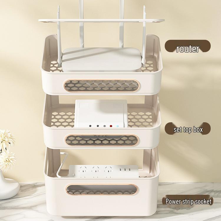 Wireless Router & TV Box Storage Organizer: Tidy Up Cables and Plugs On Your Desktop