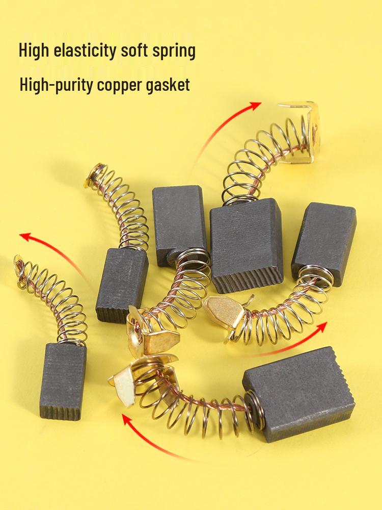 Carbon Brush Set for Angle Grinders, Cutting Machines, Hand Drills, Polishers, Sanders, Impact Drills, and Motors