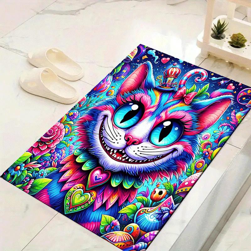 

1pc joyful cat Design Indoor Area Rug - Soft, Anti-Slip, and Durable Gaming Room Decor for Bedroom 60cm by 90cm