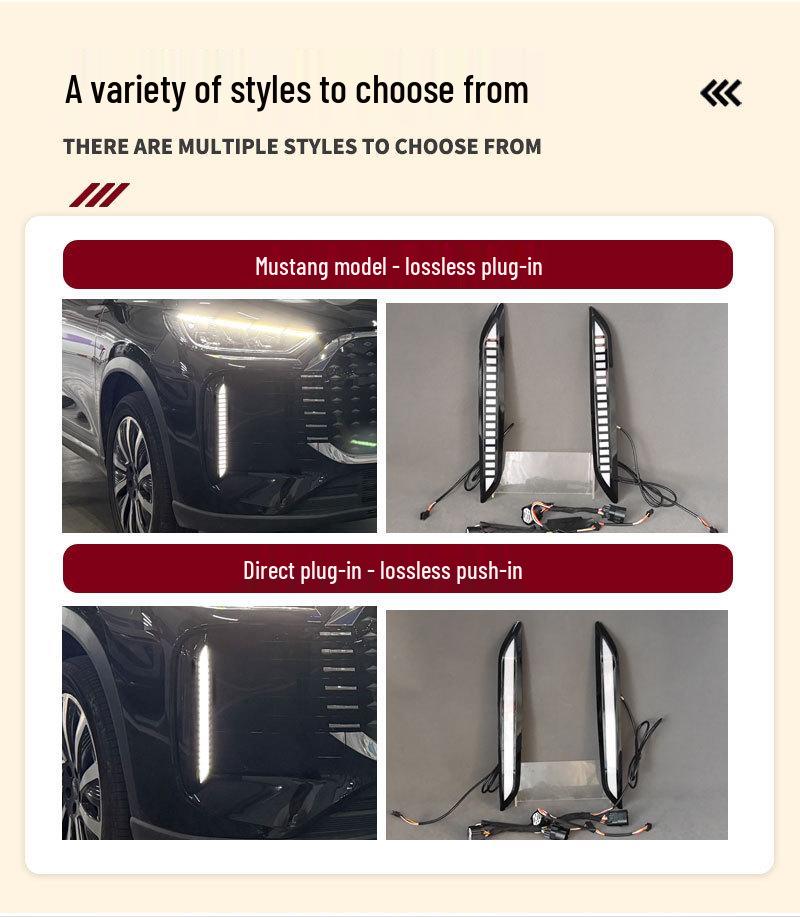 Chery Fengyun T8 LED Daytime Running & Turn Signal Lights for Front Bumper Modification