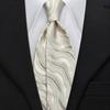 Fashion White 3D Wavy Striped Tie Jacquard Weave Slim 6CM Width Necktie Designer Mens and Women Ties