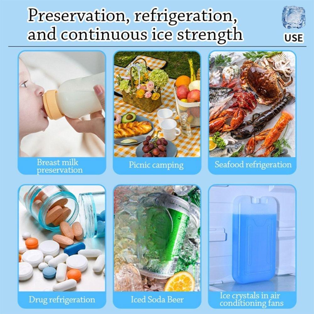 Reusable Ice Crystal Box Blue Picnic Cooler Box New Ice Box Air Conditioning Fan