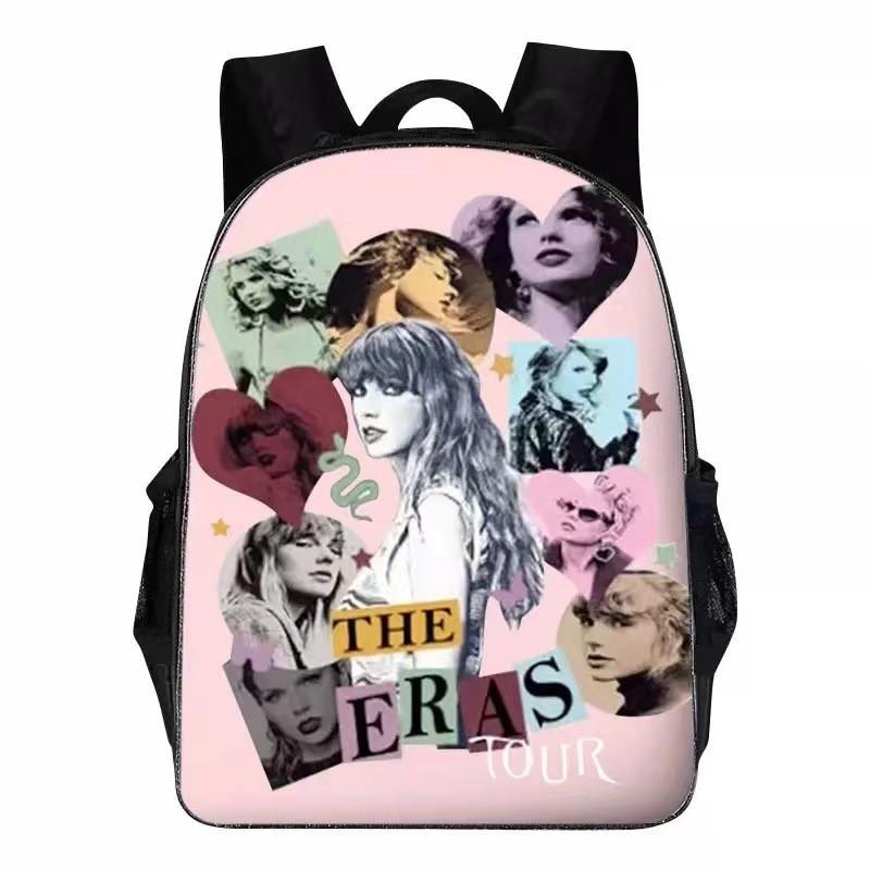 Taylor Swift Themed Kids School Backpack Set Elementary Students Oxford Fabric Breathable Lightweight With Padded Straps