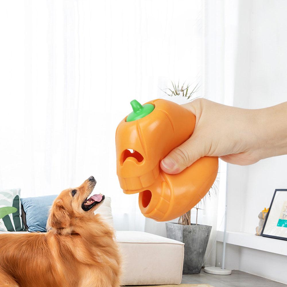 Halloween Pumpkin Chew Treat Dispenser Dog Toy - Interactive Fetch Toy for Dogs, Boredom Buster Pet Supplies,