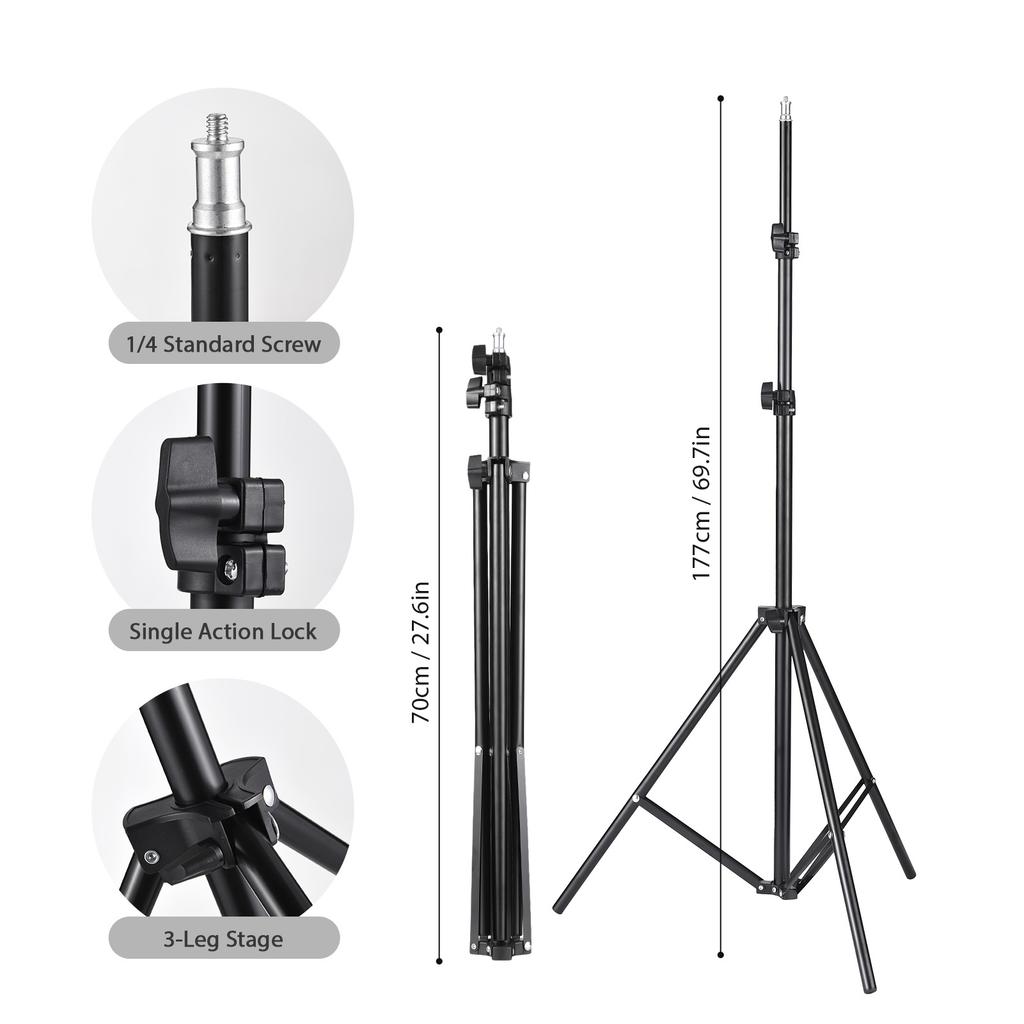 Studio Photography Light Kit Softbox Lighting Kit with 50x70cm Softbox *2 + 80W Bi color LED Video Light *2 + Metal