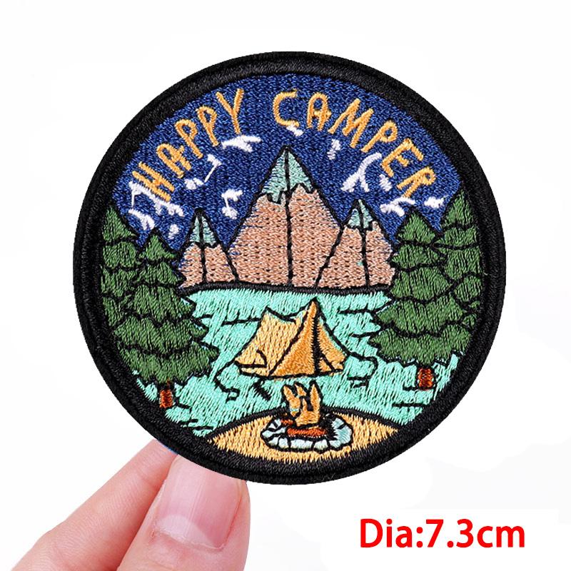 Abenteuer / Van Gogh Aufnäher Bergabenteuer Camping Gestickte Aufnäher Aufbügel-Aufnäher Für Kleidung Kamera Aufnäher Aufnähen Abzeichen DIY